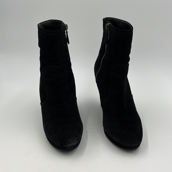 Prada Black Suede Wedge Ankle Boots - Size 38 - Picture 14 of 17
